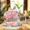 2D Flat Cherry Blossom Acrylic Desktop Decoration, Pink Flowers & Green Leaves, Home Decor Plaque Hanging Wall Art Decorative Garden Decoration for Ro