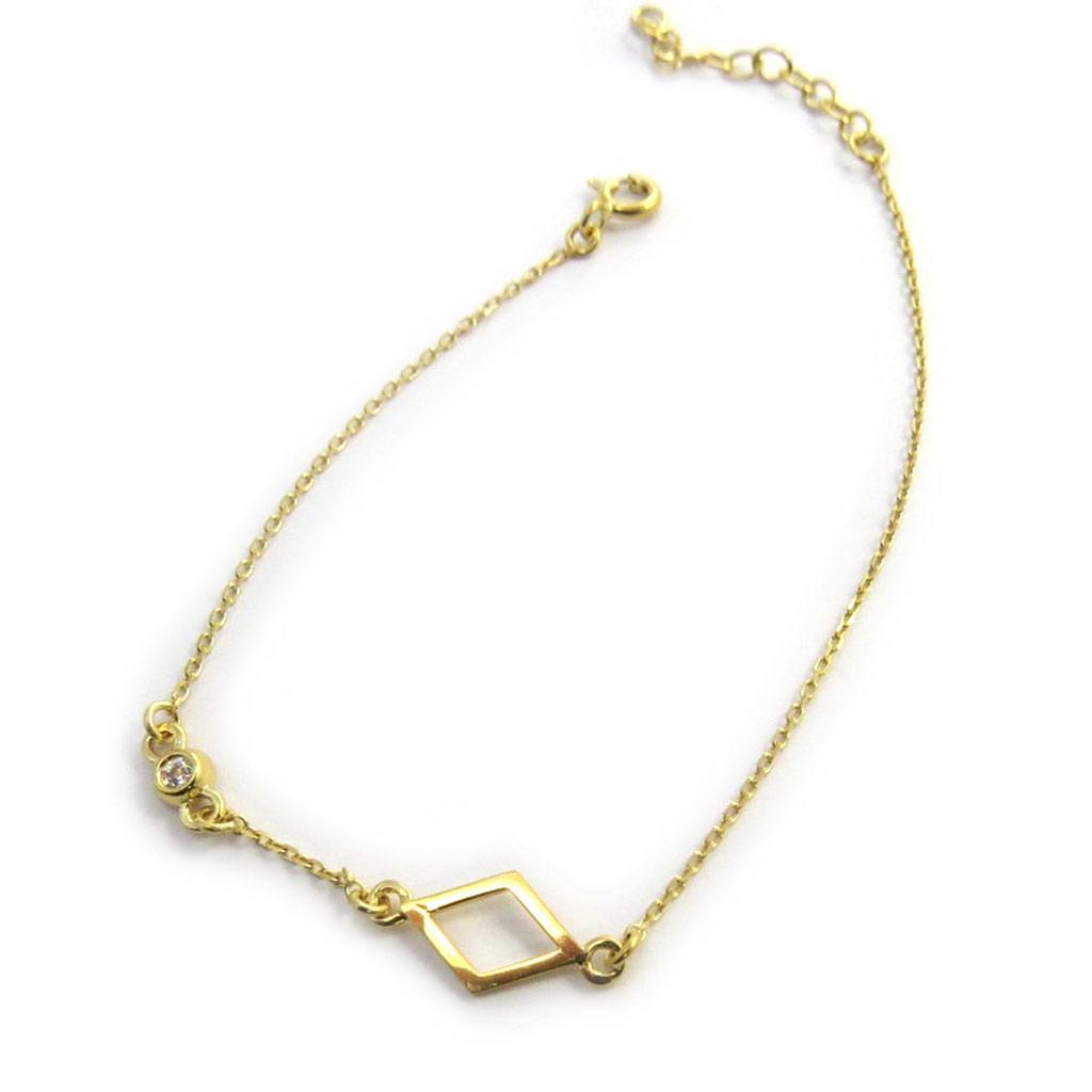 Les Trésors De Lily [N2835] - Gold-plated Bracelet 'Jeux De Cartes' White Gold (tiles) - 12x8 Mm