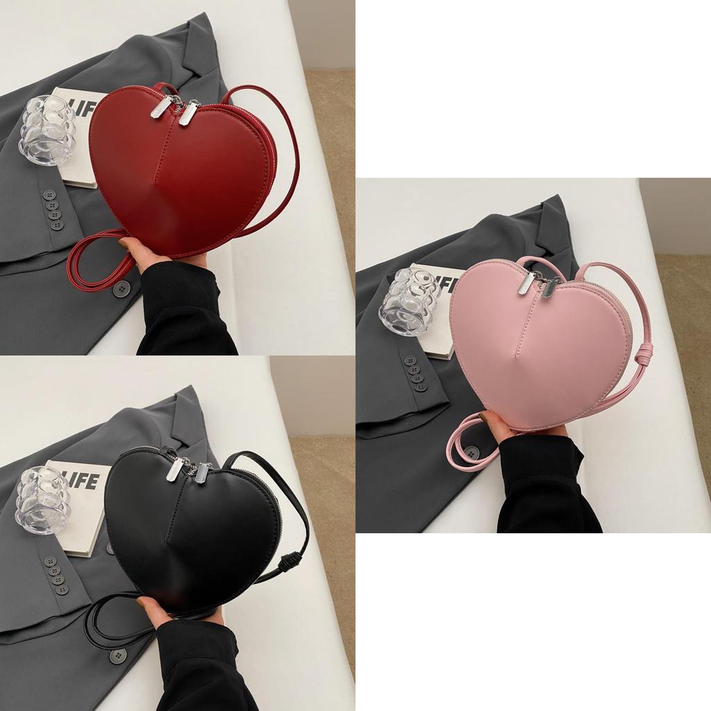 Kleine PU-Herzförmige Umhängetasche Neu 2023 Herbst Winter Mode Grenzüberschreitende Trendige Handtasche Für Damen