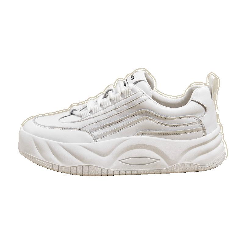 

Осенние кожаные кроссовки на платформе для женщин, спортивная обувь, женские повседневные маленькие белые туфли в цвет, обувь для студенток 32