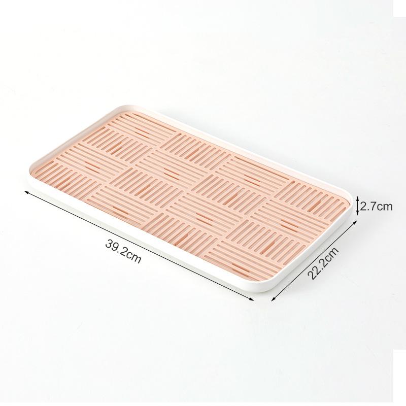 Nordic Style Rectangular Plastic Tea and Cup Draining Tray for Living Room