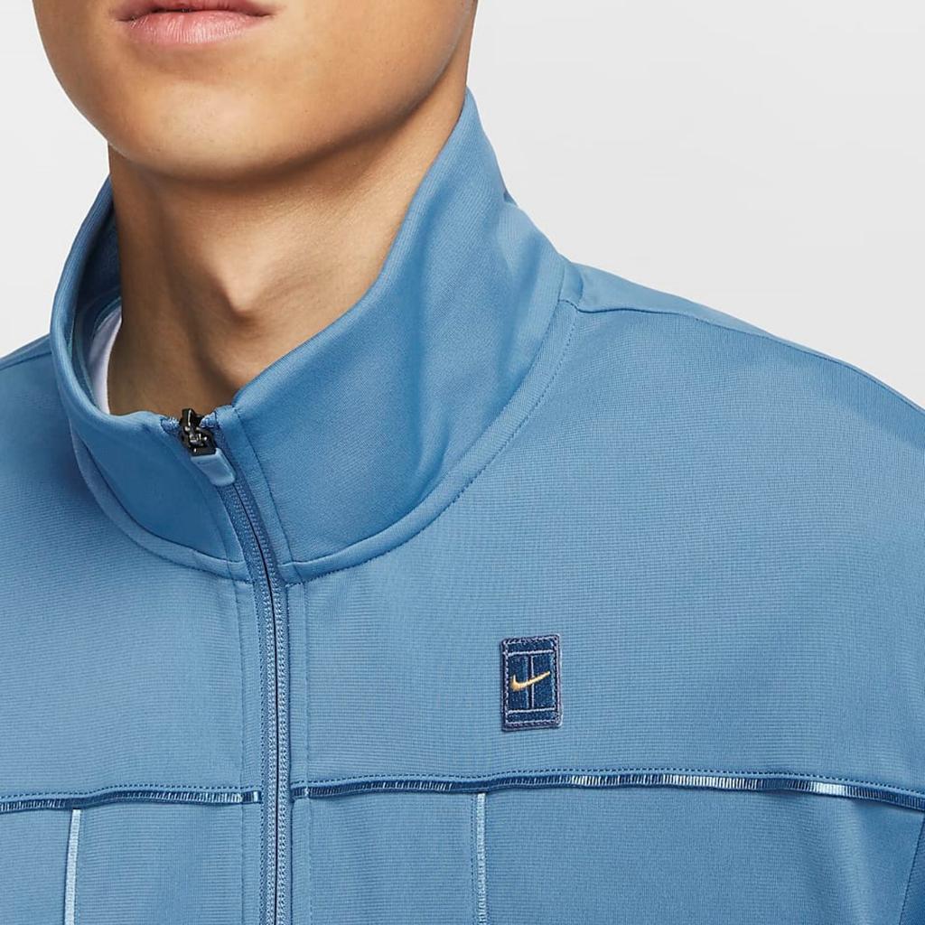 Nike Court Fleece Tennis Loose Versatile Jacket Men Jackets Aegean-Storm-Blue Denim-Blue-Green DC2566-430