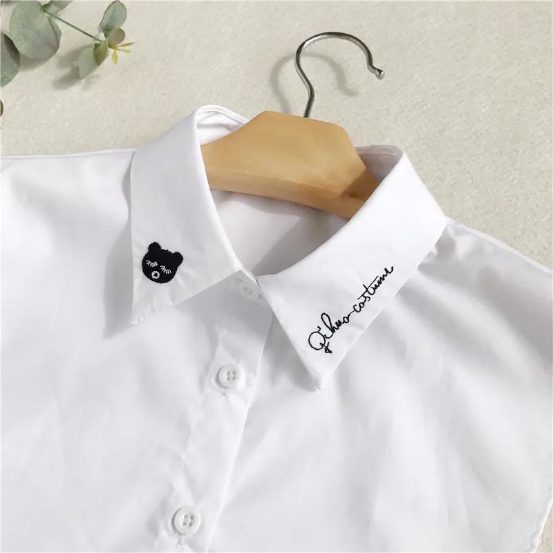 Fake Collar For Shirt Detachable Collars Solid Shirt Lapel Blouse Top Men Women Black White Girls Top Clothes QH132