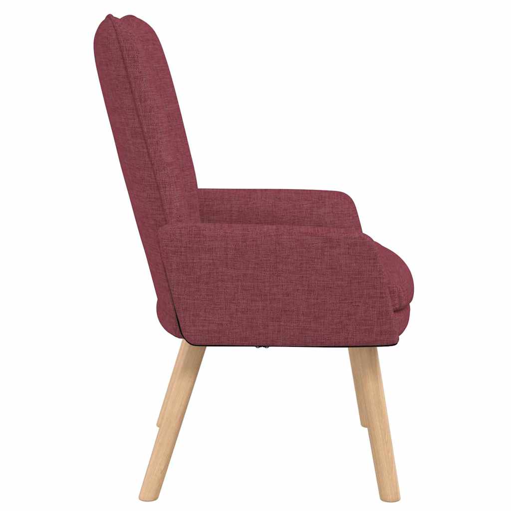 Armchair Burgundy Red 63 X 67 X 94 Cm Fabric and Plywood