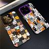 Cartoon Cute Cats Background Phone Case For IPhone 17 16 15 14 11 12 13 Pro Max Pro Plus Colored Silver Cover