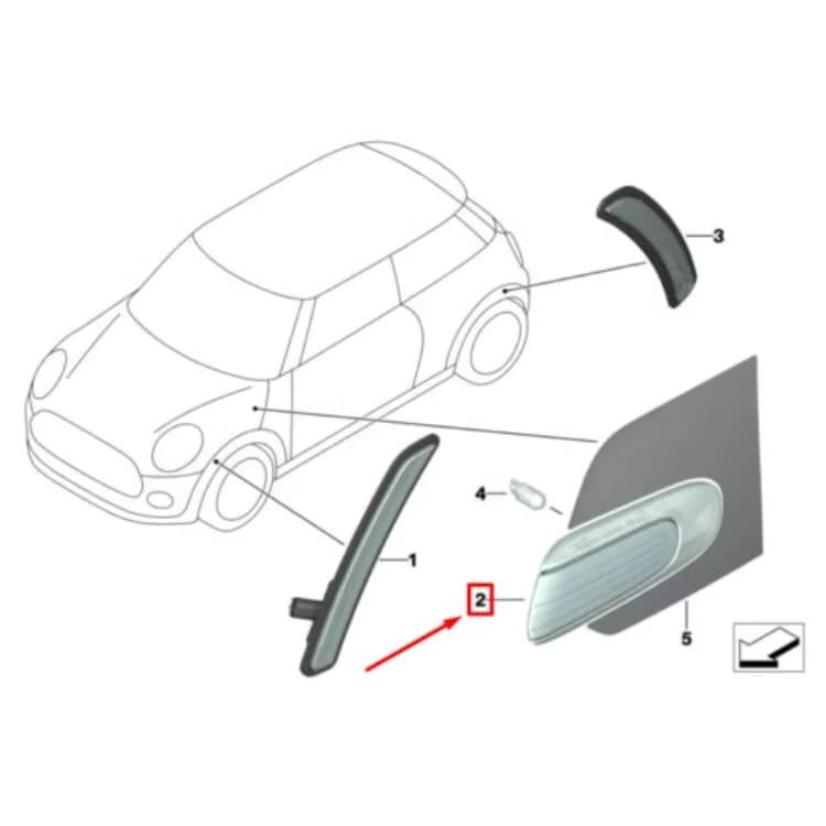 White Turn Signal For MINI COOPER F55/F56 63137298347/63137298348