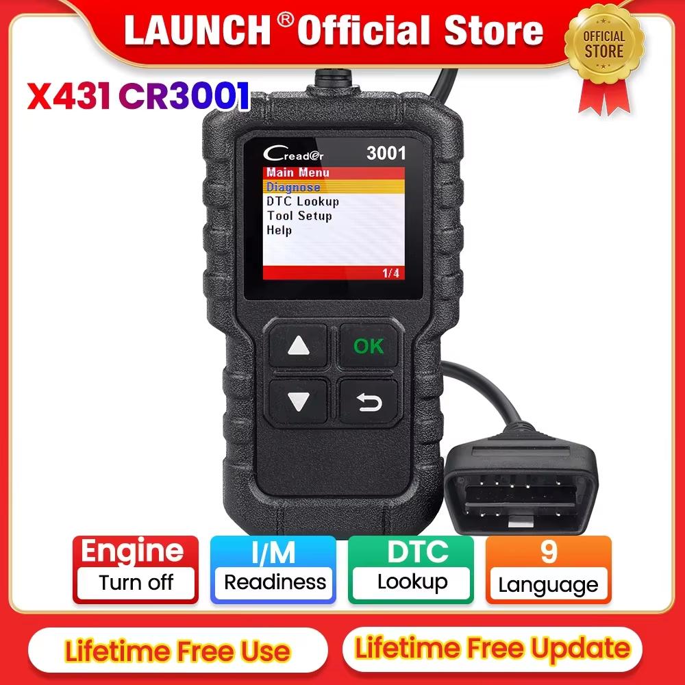 LAUNCH CR3001 Automotive OBD2 Diagnostic Scanner Car Check Engine Light OBD Code Reader Lifetime Free Update pk ELM327