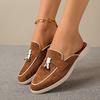 Vier Jahreszeiten Damen Riemenlose Mules Loafer Wildleder Quasten-Dekor Rutschfeste Flache Sohle Zum Hineinschlüpfen Büroarbeit Tägliche Freizeit Wanderschuhe