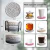 8 Sters For Drinks Coffee Table Absorbent Antiskid Mat Boho Living Room Decor Table Mat Elegant Round Shape Pad Easy To Clean