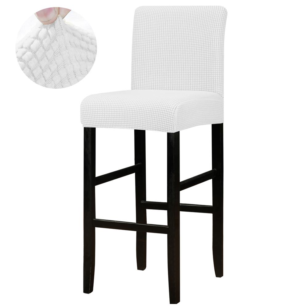 Solid Bar Chair Cover Short Back Bar Stool Slipcover For Hotel Banquet Dining Room Small Size Seat Protector