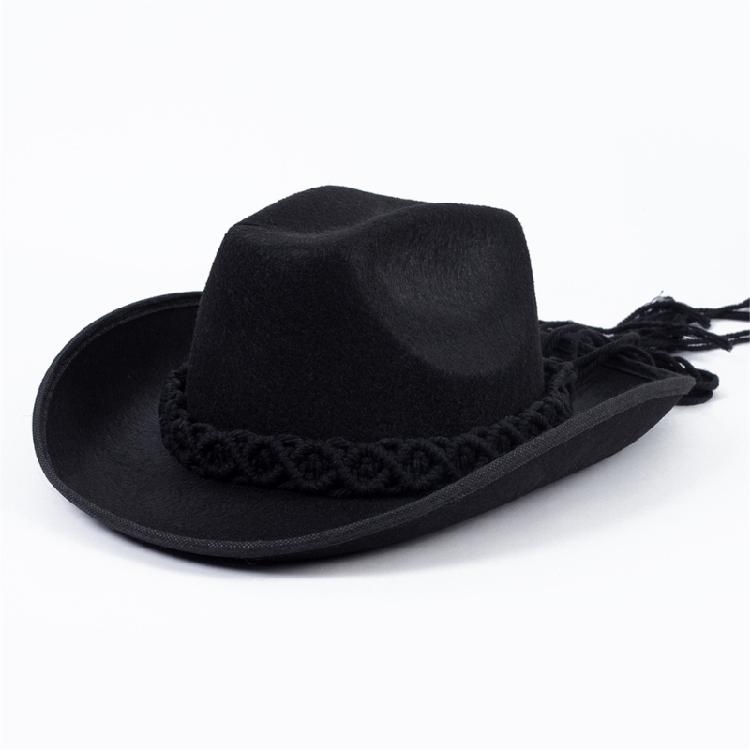 Ethnic Style Cowgirl Hat Rolled Brims Hat Cowboy Hats for Stage Performances