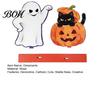 Decorative Wood Crafts Halloween Wooden Ghost And Pumpkin Black Cat Ornaments, Retro Indoor Party Ornaments Cartoon Tabletop Centerpiece Decorations