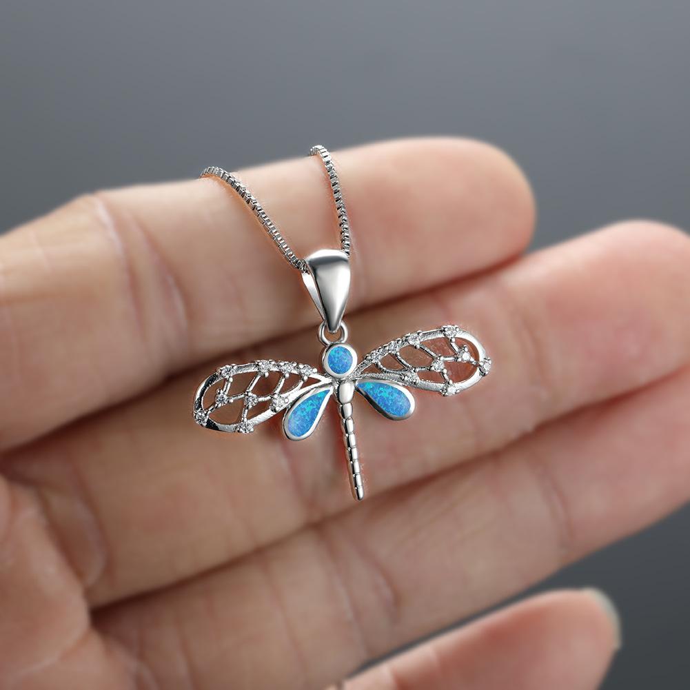 Summer New Product: Small Fresh Countryside Style Diamond Set Dragonfly Necklace Pendant Fashionable and Exquisite Neckland Insect Series Jewelry