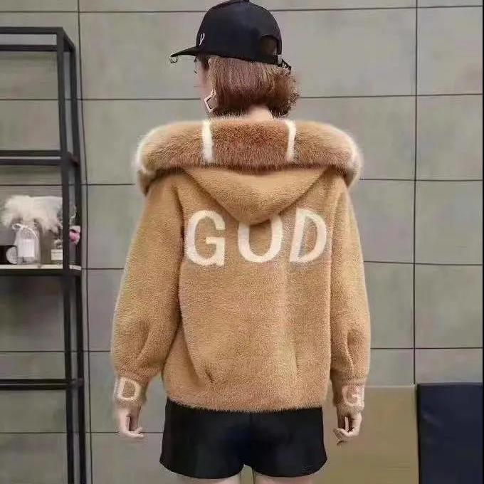 Fall and Winter Sweater Women Cardigan Jacket Loose Faux Mink Jacket