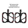 2PCS Road Bike Pedals Aluminum Alloy Anti Slip Lightweight Flat Platform Pedals for Mountain Bike Black