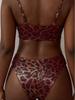 2026 European & American Style Leopard Print Metallic Backless Bandeau Bikini Set for Women