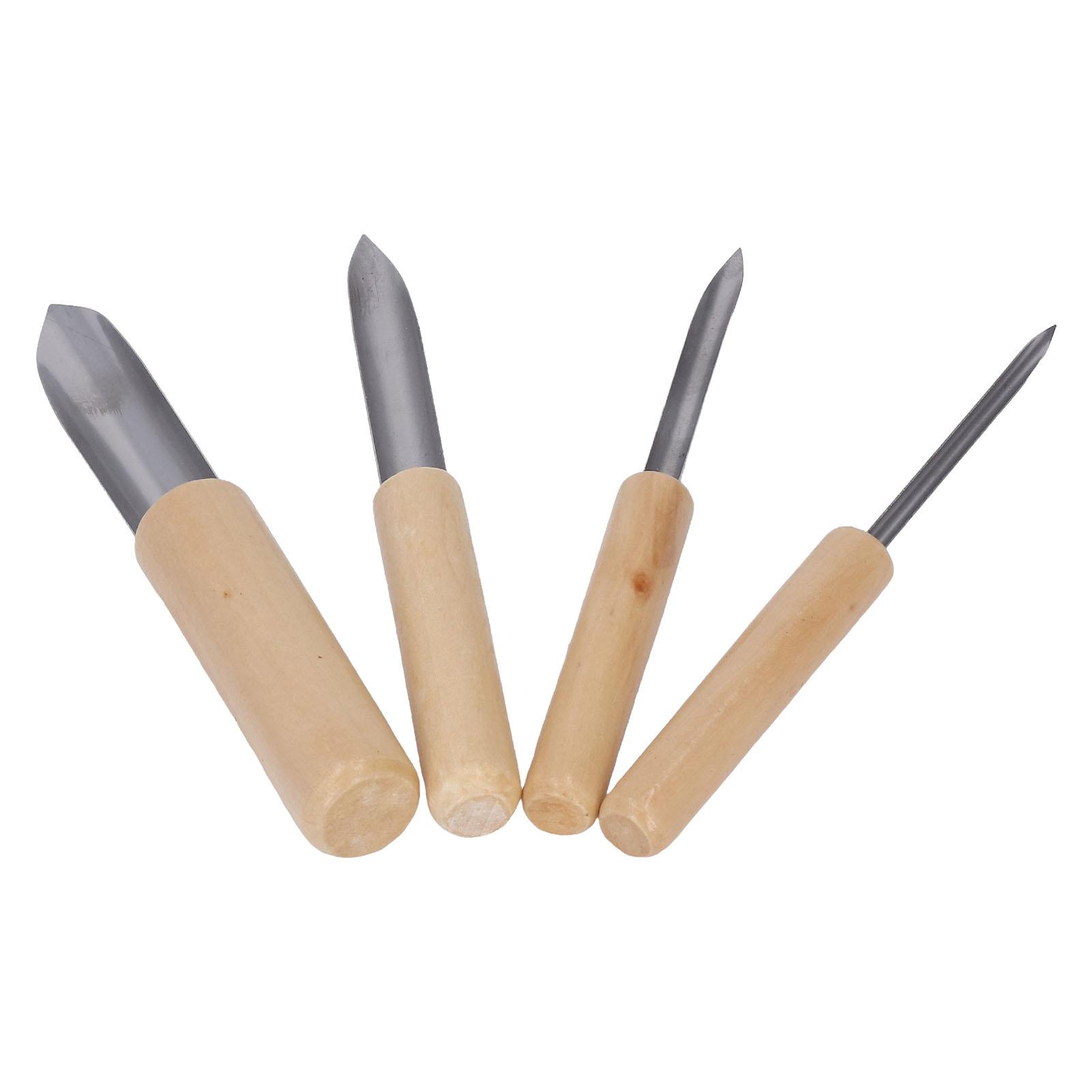 

4 шт. Деревянная ручка для проделывания отверстий в глине из нержавеющей стали, полукруглые, для пробивки отверстий в глиняной посуде