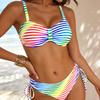 Gestreifter Bikini-Badeanzug