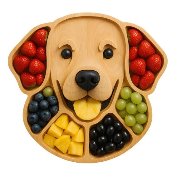 Wooden Serving Tray Dog Shaped Charcuterie Platter Appetizer Board for Cheese Meats Fruits Nuts Cookies