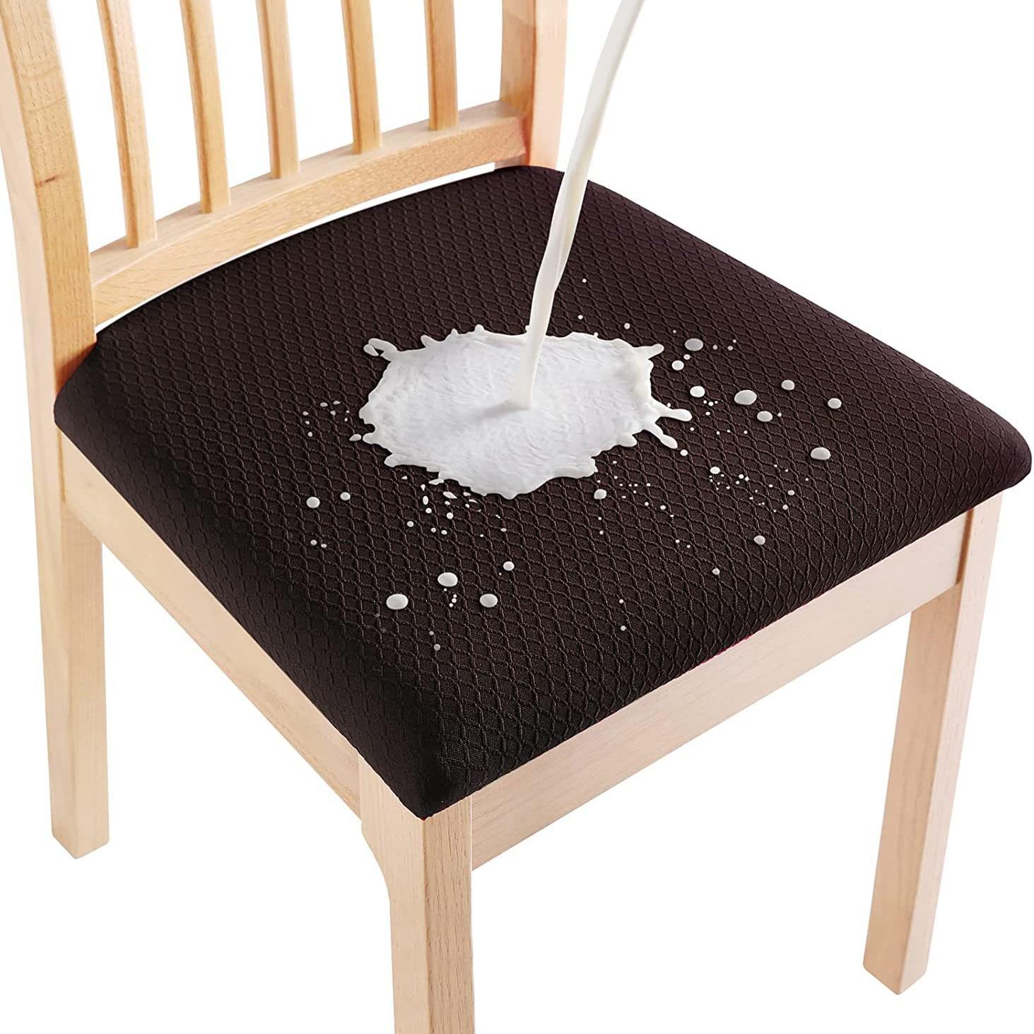 

Універсальна водонепроникна накидка на сидіння стільця з жакардовим хрестом для дому, готелю та ресторану Small Square TPU Coating кавовий