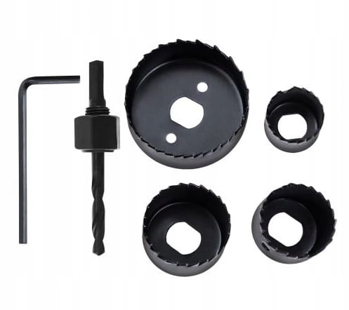 6-piece universal hole saw set for wood, aluminum, steel
