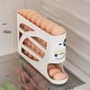 4Tiers Eggs Storage Holder Plastic Automatic Egg Roller Space Saving Egg Dispenser for Kitchen Refrigerator Egg Rack Storage Box