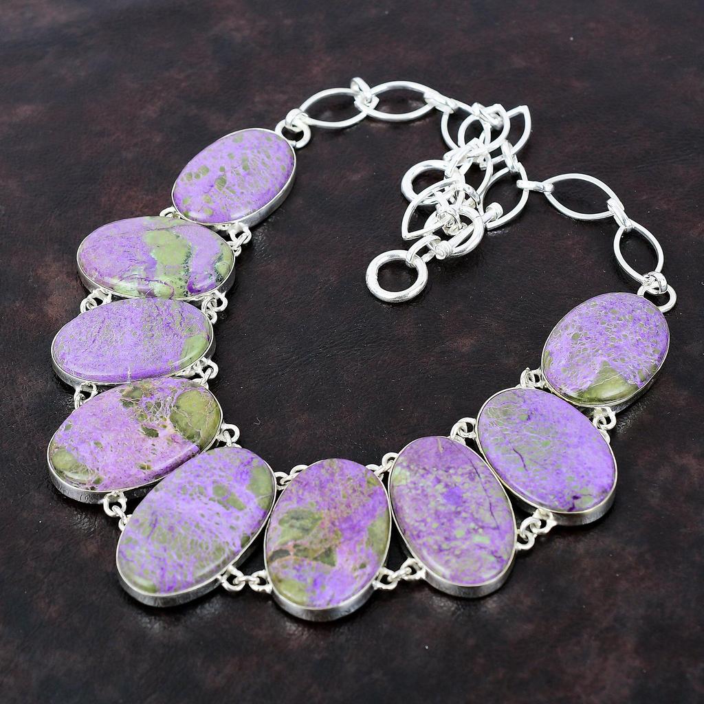 Purpurový náhrdelník Jemné šperky z drahých kameňov 925 Strieborný náhrdelník s nastaviteľnou retiazkou Ručne vyrábané purpurové šperky Zásnubný darček