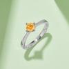 Straight Shank Heart-to-Heart Style S925 Sterling Silver Rhodium Plated 0.5CT D Color Moissanite Engagement GRA Certified Ring