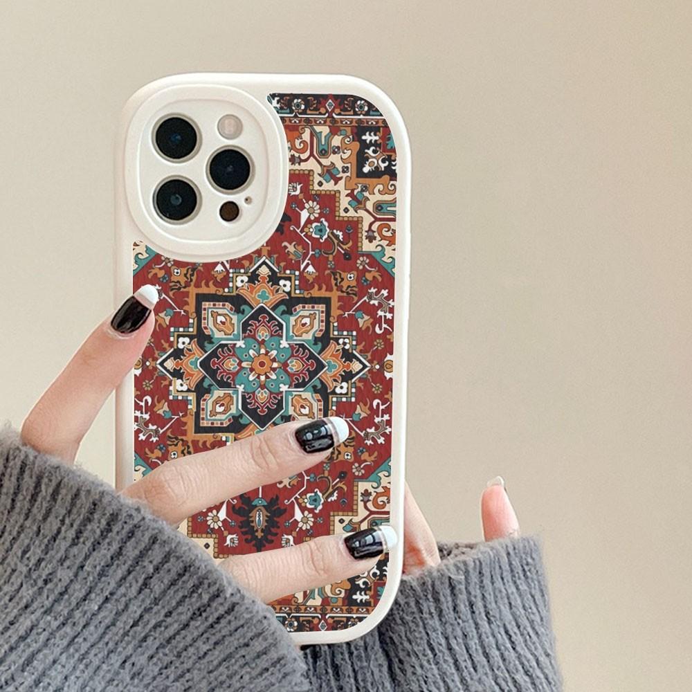 Persian Carpet Floral Art Phone Case Hard Leather For IPhone 16 15 14 13 12 Mini 11 14 Pro Max Xs X Xr 7 8 Plus Fundas