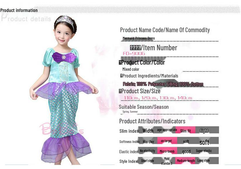 Bestseller Sommer Meerjungfrauen-Prinzessinnenkleid 2019 für Mädchen - Perfekt für den Kindertag und Thanksgiving-Aufführungen