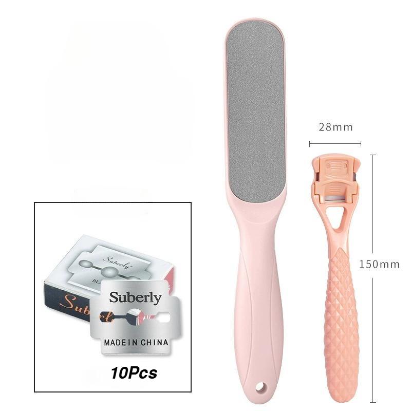 10 Blades+1 Set of Foot Scrapers, Foot Care Tools for Removing Dead Skin and, Foot Scrub Tools, Foot Skin Tools, Sole and Heel Scrapers, Foot Care Set 1 Scraper Foot Knife*10 Blades*1 Foot Grinder
