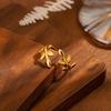Thumb Ring Vine Shape Adjustable Opening Design Finger Ring Titanium Steel Finger Band Versatile Jewelry Gift