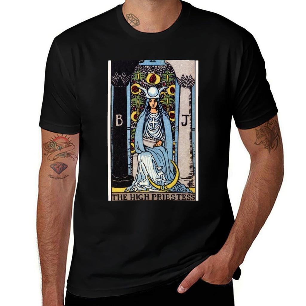 II. The High Priestess Tarot Card T-Shirt Casual Streetwear Short Sleeve Tee