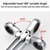 Combination Ratchet Wrench , with Flexible Head, Dual-purpose Ratchet Tool, Ratchet Combination Set 180 Degrees Flexible Open
