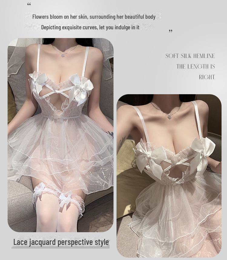 Lin Linting Bridal Lingerie Set: Flirty Battle Robe & Tempting Wedding Dress