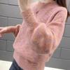 Imitation Mink Fur Sweater Women's Autumn and Winter Half Turtleneck Knitted Sweater Loose Long-sleeved Casual Pullover
