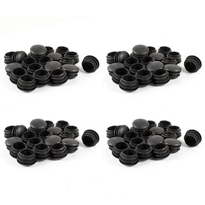 ABWR-80 Pcs Black Plastic 25Mm Dia Blanking End Caps Round Tube Insert