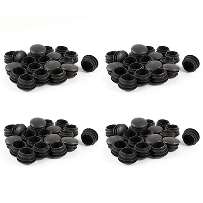 ABWR-80 Pcs Black Plastic 25Mm Dia Blanking End Caps Round Tube Insert