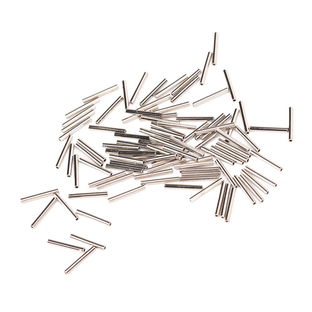 200PCS Single Tube Fishing Crimp Sleeves Copper Crimp Sleeves Connector  Wire Rope