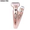 SONAX PRO Women's Multifunctional Electric Epilator - Washable, Two-in-One Shaver for Underarm, Intimate, and Full Body Hair Removal.