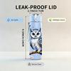 1PC Branch Perched Owl Spring Floral Nature Art 750ml Color Plastic Sports Water Bottle Leakproof Flip Straw Lid Suitable for Sports Office Home Use