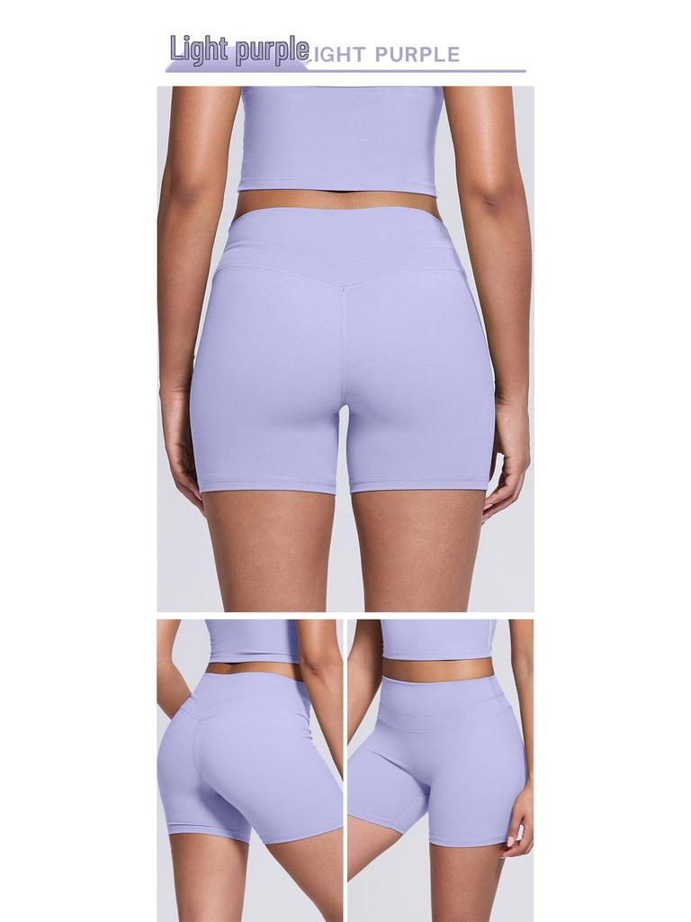 Women's High-Waist Yoga Fitness Shorts - Peach Hip, High-Elastic, Tight Athletic Wear