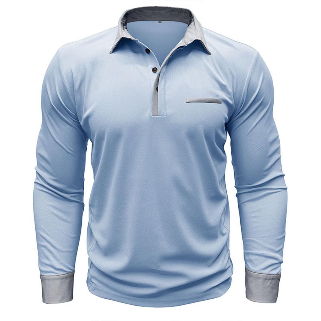 Autumn And Winter Men's New Casual Long Sleeved Contrasting Tops Shirt Shirt