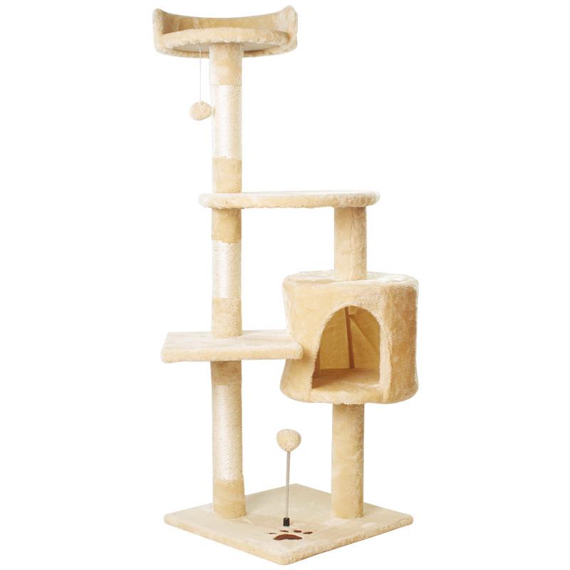 

Large Floor-to-Ceiling Cat Tree with Integrated Posts, Sisal Rope, Climbing Platforms, and Toys