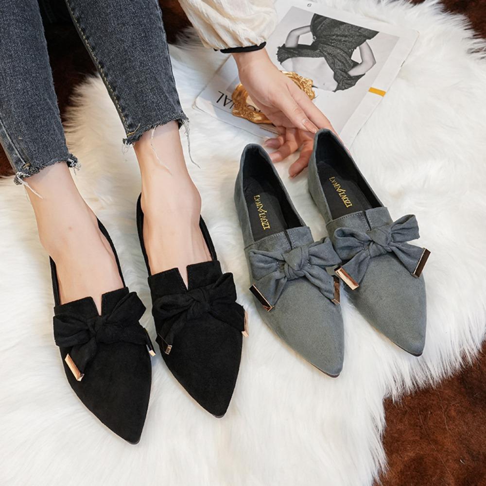 Fashion Flats Shoes Women Single Shoe Women's Spring Autumn Flat Shoes Deep Mouth Soft Top Women's Shoes 41-43 Loafers Women