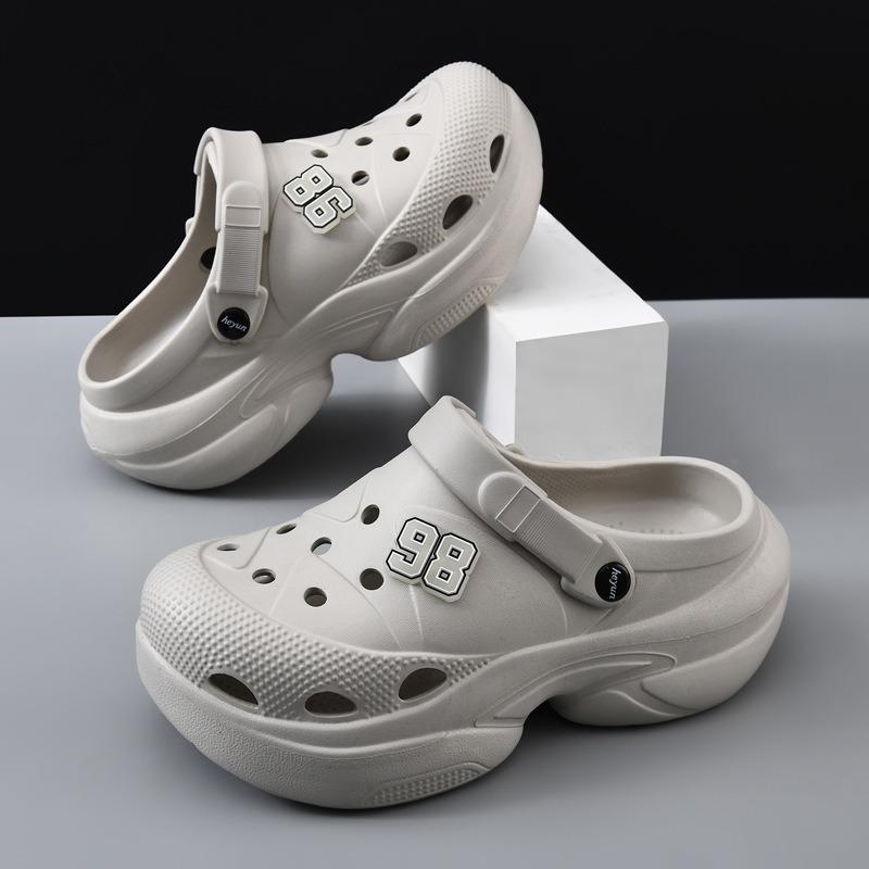Hole shoes men's new summer wear non-slip bag head thick-soled casual sports big head slippers