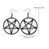 Punk Pentagrams Pendant Earrings Edgy Gothic Jewelry for Halloween and Alternative Witchcraft Amulet Pendant Earrings