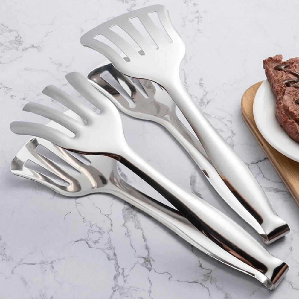 Pince de Cuisine Spatule et Fourchette BBQ 2-en-1 en Acier Inoxydable - Ustensiles Anti-adhésifs pour Crêpes, Poisson, Pain, Omelettes, Retournement de Steak