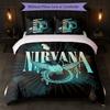 Set Biancheria da Letto 3 Pezzi Stampa Nirvana Copripiumino con Due Federe Biancheria da Letto Morbida per Camera da Letto Domestica
