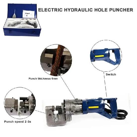 Mhp-20 Electric Hydraulic Punching Machine 1200W Throat Depth 50mm Punching Machine Angle Iron Channel Steel Punching Machine